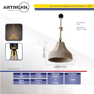 Foto 4 | Foto 4 | Lámpara Tejida Soga Cuerda Triángulo