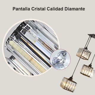 Foto 2 | Foto 2 | Lámpara De Techo Moderna Con Colgante Negro Decorativo De Cristal - Venta Internacional.