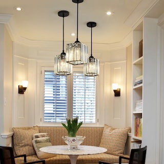 Foto 4 | Foto 4 | Lámpara De Techo Moderna Con Colgante Negro Decorativo De Cristal - Venta Internacional.