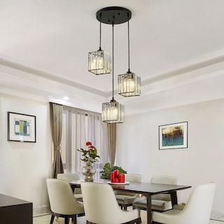 Foto 5 | Foto 5 | Lámpara De Techo Moderna Con Colgante Negro Decorativo De Cristal - Venta Internacional.