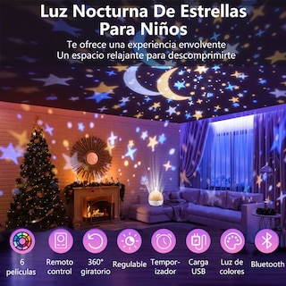 Foto 3 | Foto 3 | Proyector Lampara Estrella Noche Recargable Para Bebés Niños Eo Safe Imports Esi-13116 Blanco