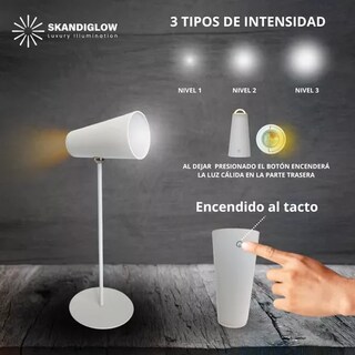 Foto 5 | Foto 5 | Lámpara Blanca para Escritorio Mesa o Buró Recargable USB C