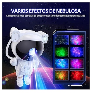 Foto 4 | Foto 4 | Lámpara de Noche Proyector de Estrella Galaxia Astronautas Blanco