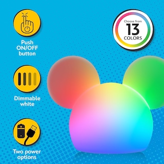 Foto 2 | Foto 2 | Batería Usb Y Batería Squishy Light De Mickey Mouse De Disney Que Cambia De Color - Venta Internacional.