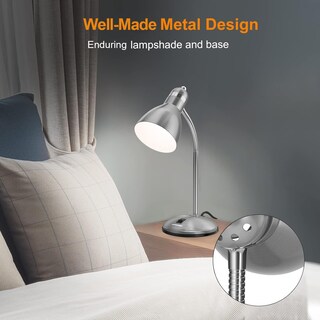 Foto 2 | Foto 2 | Lámpara De Escritorio Lepower De Metal Ajustable Con Cuello De Ganso Plateada - Venta Internacional.