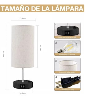 Foto 3 | Foto 3 | Lámpara De Noche Xtellar Touch Y Usb Color Beige