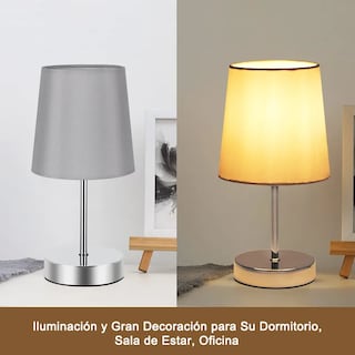Foto 2 | Foto 2 | Lámpara De Mesa Xtellar Lino Y Metal Color Gris