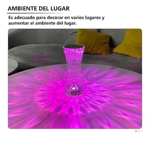 Foto 4 | Foto 4 | Lámpara Xtellar Xtellar De Mesa Cristal Recargable Control Táctil 16 Colors