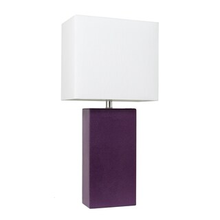 Foto 1 | Foto 1 | Lámpara De Mesa Elegant Designs De Piel Moderna Con Pantalla Blanca - Venta Internacional.