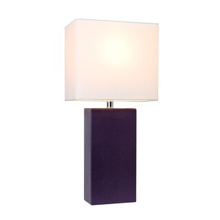 Foto 2 | Foto 2 | Lámpara De Mesa Elegant Designs De Piel Moderna Con Pantalla Blanca - Venta Internacional.