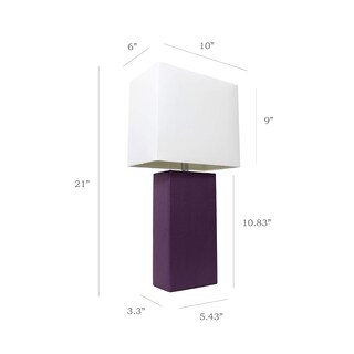 Foto 3 | Foto 3 | Lámpara De Mesa Elegant Designs De Piel Moderna Con Pantalla Blanca - Venta Internacional.