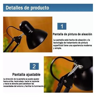 Foto 2 | Foto 2 | Lámpara De Escritorio Brazo Giratoria 360° Con Clip Lab.g Negro