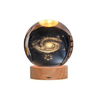 Foto 1 | Foto 1 | Lámpara De Noche Luz Nocturna Bola De Cristal 3d Galaxia Nebulosa Lab.g Marrón