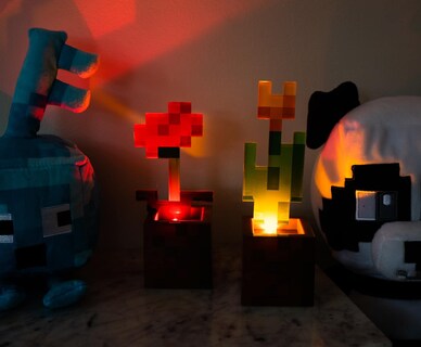 Foto 2 | Foto 2 | Maceta Mood Lights Minecraft Con Forma De Tulipán Y Amapola Color Naranja - Venta Internacional.