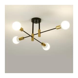 Foto 2 | Foto 2 | Lámpara De Techo Moderna Con 4 Focos Led Negros Y Dorados - Venta Internacional.