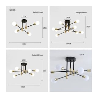 Foto 3 | Foto 3 | Lámpara De Techo Moderna Con 4 Focos Led Negros Y Dorados - Venta Internacional.