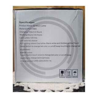 Foto 3 | Foto 3 | Lámpara Moon Supergrande De 18 X 18 Cm Recargable Con Mando A Distancia - Venta Internacional.