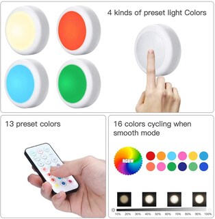 Foto 4 | Foto 4 | Lámpara de Armario Disco Light Recargable por Usb Rgbw 16 Colores - Venta Internacional