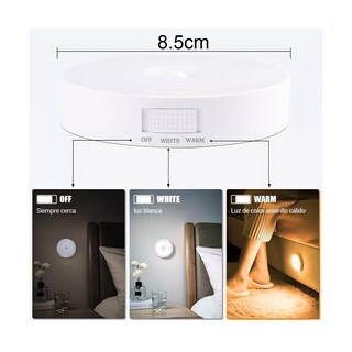 Foto 3 | Foto 3 | Luz Led Sensor De Movimiento Interior 3 Pzs Eo Safe Imports Esi-15531 Multicolor