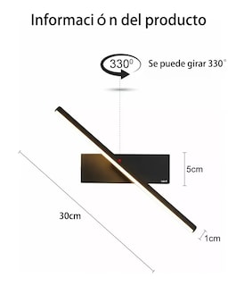 Foto 2 | Foto 2 | Lámpara De Pared Lab.g Interiore Dormitorio Baño Lámpara De Noche Negro