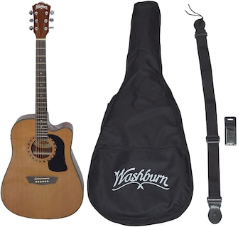 Foto 1 | Foto 1 | Guitarra Electroacústica Washburn Ad5cepack Nat Roseta