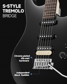 Foto 2 | Foto 2 | Guitarra Eléctrica Donner Dmt-66 99 Cm Con Funda Para Principiantes, Color Negro - Venta Internacional.