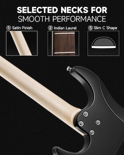 Foto 3 | Foto 3 | Guitarra Eléctrica Donner Dmt-66 99 Cm Con Funda Para Principiantes, Color Negro - Venta Internacional.