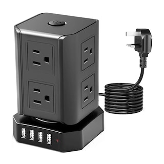 Foto 1 | Foto 1 | Regleta Multicontacto Eo Safe Imports Tipo Torre 8 Salidas y 4 Puertos USB ESI-8376 Negro