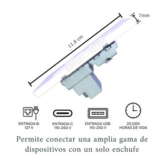 Foto 4 | Foto 4 | 4 Contactos Eléctricos Con Puerto Usb Y Tipo C