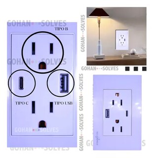 Foto 3 | Foto 3 | 10  Contactos de 4 Entradas Puerto Usb Tipo C Enchufe de Pared