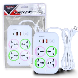 Foto 1 | Foto 1 | 2 Extensiónes Multicontacto Cuadrada Con 4 Salidas De Enchufe Y Múltiples Salida Usb 3.0 Carga Rápida 2 Metros De Cable