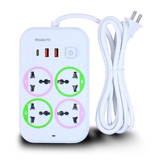 Foto 2 | Foto 2 | 2 Extensiónes Multicontacto Cuadrada Con 4 Salidas De Enchufe Y Múltiples Salida Usb 3.0 Carga Rápida 2 Metros De Cable