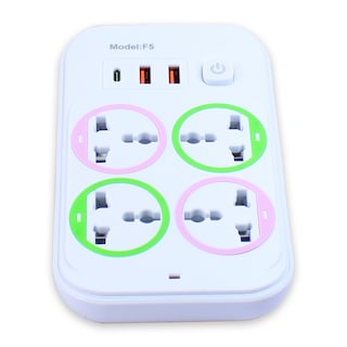 Foto 4 | Foto 4 | 2 Extensiónes Multicontacto Cuadrada Con 4 Salidas De Enchufe Y Múltiples Salida Usb 3.0 Carga Rápida 2 Metros De Cable