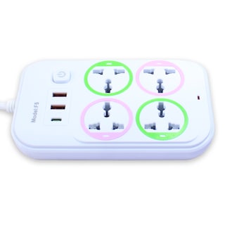 Foto 5 | Foto 5 | 2 Extensiónes Multicontacto Cuadrada Con 4 Salidas De Enchufe Y Múltiples Salida Usb 3.0 Carga Rápida 2 Metros De Cable