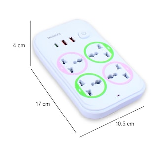 Foto 6 | Foto 6 | 2 Extensiónes Multicontacto Cuadrada Con 4 Salidas De Enchufe Y Múltiples Salida Usb 3.0 Carga Rápida 2 Metros De Cable