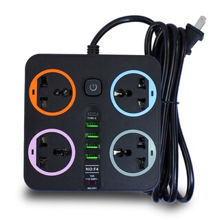 Foto 2 | Foto 2 | 2 Extensiones Multicontacto Cuadrada Con 4 Salidas De Enchufe Y 4 Salida Usb 3.0 Carga Rápida 2 Metros De Cable