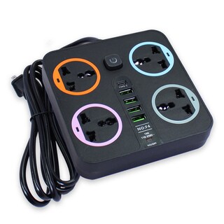 Foto 3 | Foto 3 | 2 Extensiones Multicontacto Cuadrada Con 4 Salidas De Enchufe Y 4 Salida Usb 3.0 Carga Rápida 2 Metros De Cable