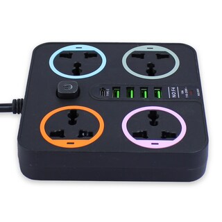 Foto 5 | Foto 5 | 2 Extensiones Multicontacto Cuadrada Con 4 Salidas De Enchufe Y 4 Salida Usb 3.0 Carga Rápida 2 Metros De Cable