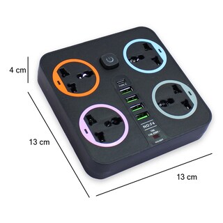 Foto 6 | Foto 6 | 2 Extensiones Multicontacto Cuadrada Con 4 Salidas De Enchufe Y 4 Salida Usb 3.0 Carga Rápida 2 Metros De Cable