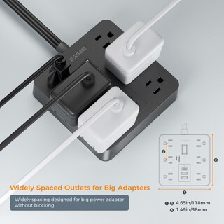 Foto 2 | Foto 2 | Protector Contra Sobretensiones Tessan, 6 Salidas, 3 Usb (1 Usb C) - Venta Internacional.