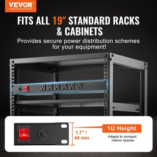 Foto 2 | Foto 2 | Power Strip Vevor, 12 Salidas, Horizontal, 1u, Montaje En Rack, Pdu, 15 A - Venta Internacional.