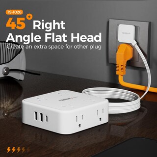 Foto 7 | Foto 7 | Cable De Extensión Plano Tessan, Protector Contra Sobretensiones, Regleta De Alimentación De 5 Pies - Venta Internacional.