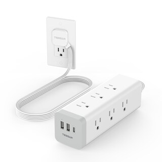 Foto 1 | Foto 1 | Protector Contra Sobretensiones, Power Strip Tessan, Ultrafino, De 6 Pies Con 9 Enchufes - Venta Internacional.
