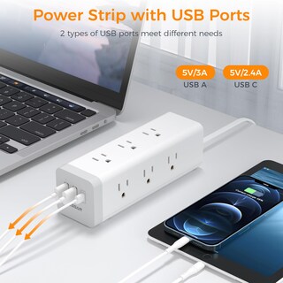 Foto 3 | Foto 3 | Protector Contra Sobretensiones, Power Strip Tessan, Ultrafino, De 6 Pies Con 9 Enchufes - Venta Internacional.