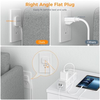 Foto 4 | Foto 4 | Protector Contra Sobretensiones, Power Strip Tessan, Ultrafino, De 6 Pies Con 9 Enchufes - Venta Internacional.