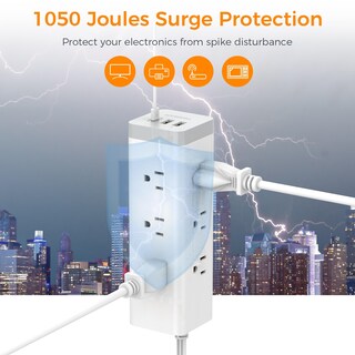 Foto 5 | Foto 5 | Protector Contra Sobretensiones, Power Strip Tessan, Ultrafino, De 6 Pies Con 9 Enchufes - Venta Internacional.