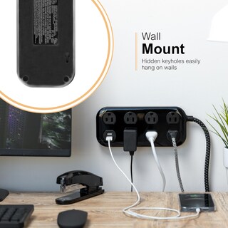 Foto 3 | Foto 3 | Protector Contra Sobretensiones Ge 7 Outlet 2 Usb-a 2.4a 1470j 4 Pies Negro 82593 - Venta Internacional.
