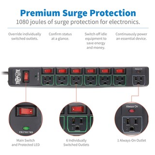 Foto 3 | Foto 3 | Protector Contra Sobretensiones Tripp Lite Tlp76msgb, 7 Enchufes - Venta Internacional.