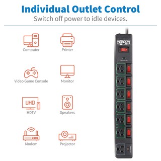 Foto 5 | Foto 5 | Protector Contra Sobretensiones Tripp Lite Tlp76msgb, 7 Enchufes - Venta Internacional.