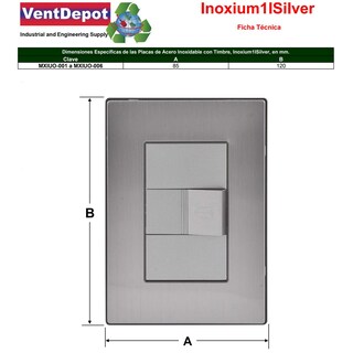 Foto 5 | Foto 5 | Placa Con Timbre Ventdepot Mxiuo-006 10 Piezas Plateado